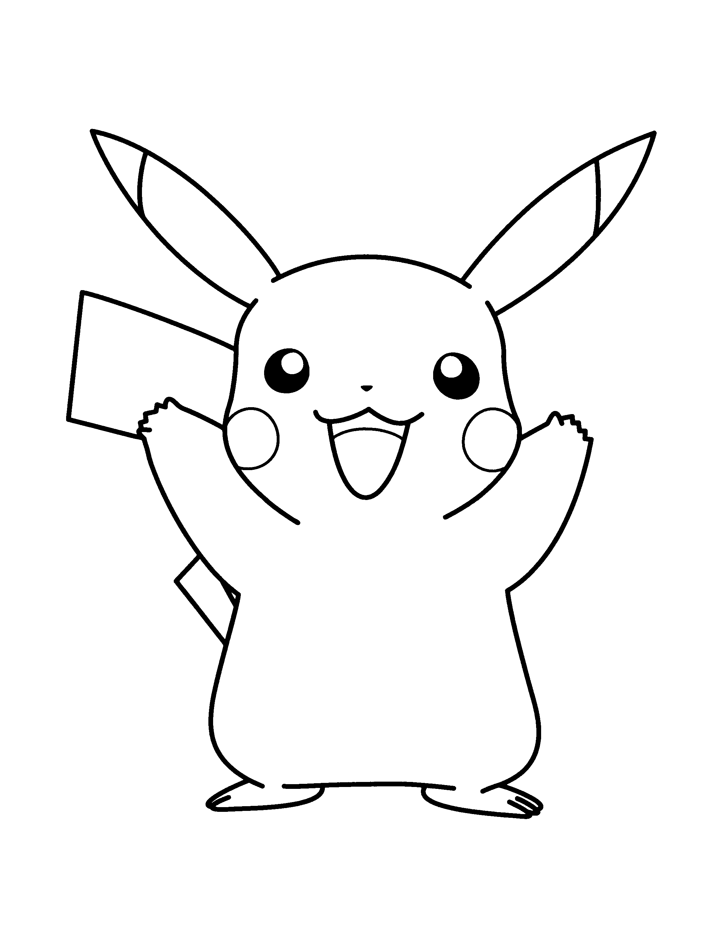 ▷ Dibujos Pikachu para dibujar, imprimir, colorear y recortar fácilmente